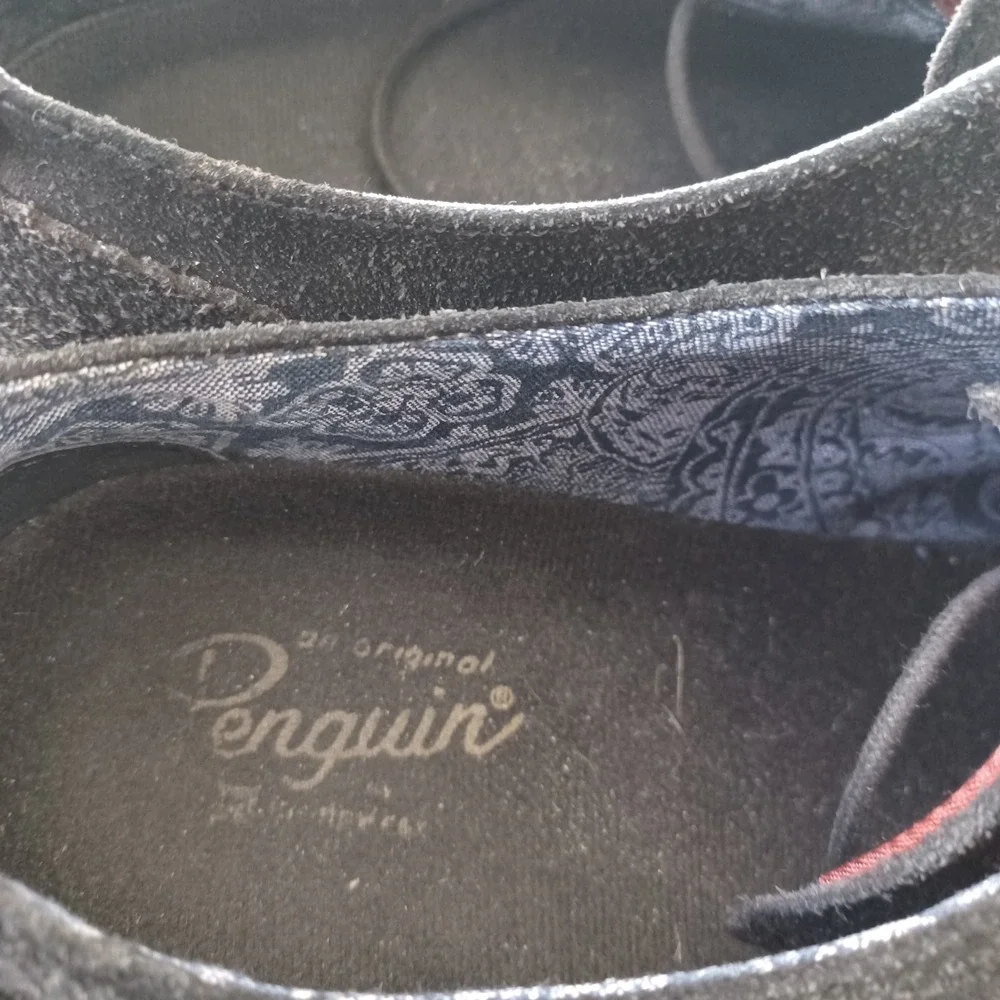 Original Penguin Waylon Oxford Shoes Men 9.5 Black Suede Contrast Stitch Lace-Up